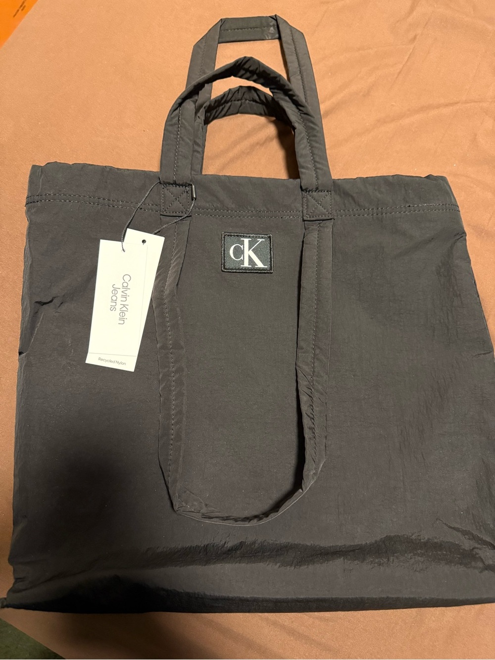 Calvin Klein Black Tote Bag with CK Logo